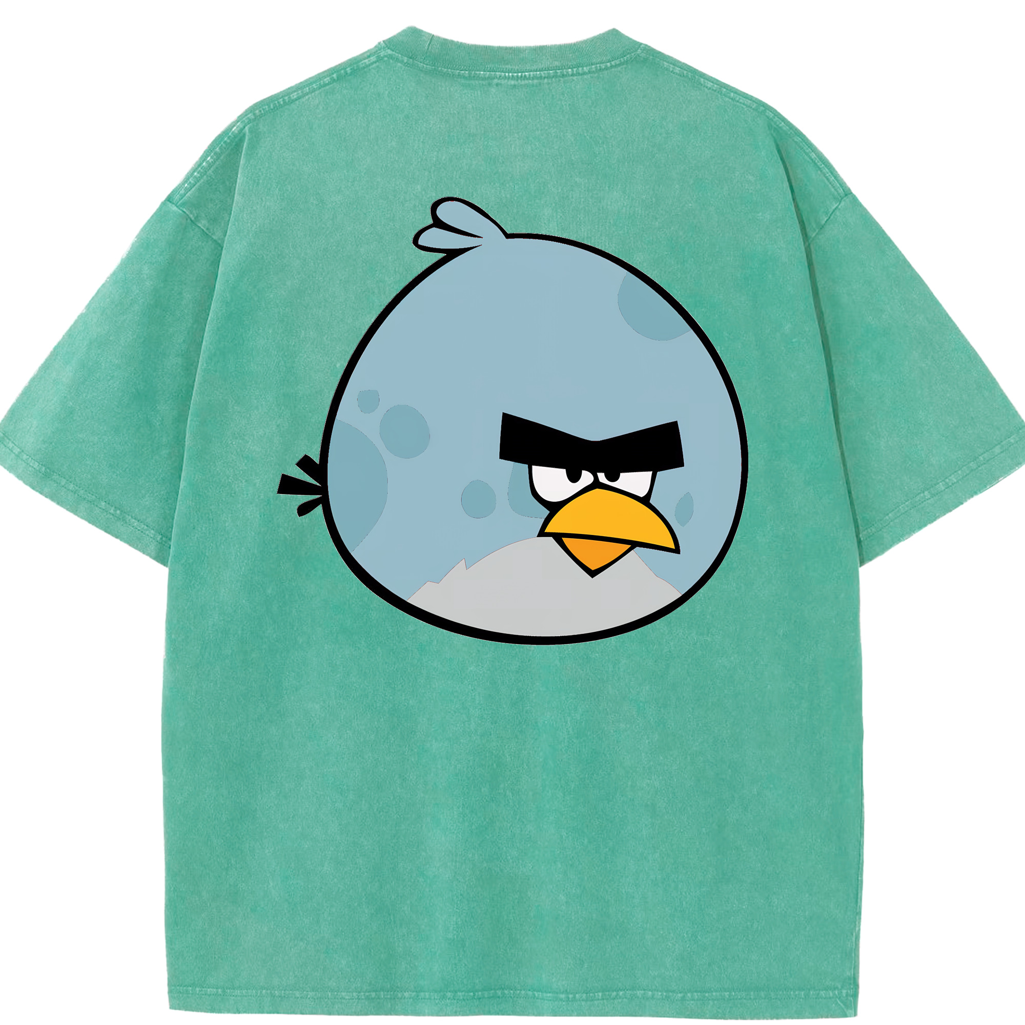 （画像用） Angry Birds アングリーバード 綿100% ヴィンテージ風 半袖Tシャツ（背面プリント）